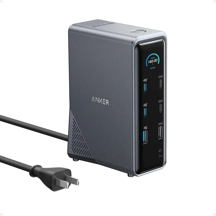 Anker Prime A83B6 14-in-1 USB-C Docking Station 160W GaN Power Supply Dual HDMI 4K@60Hz 1000Mbps LAN Multi Port Hub