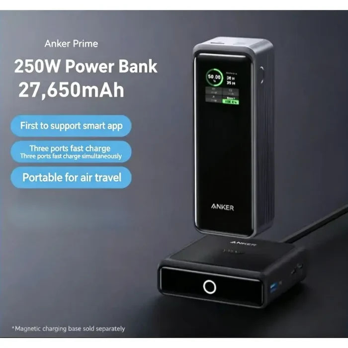 Anker Prime 250W PD3.1 Portable Charger 27650mAh High Capacity Multi Port Fast Charge Power Bank for Notebook Mobile Phone