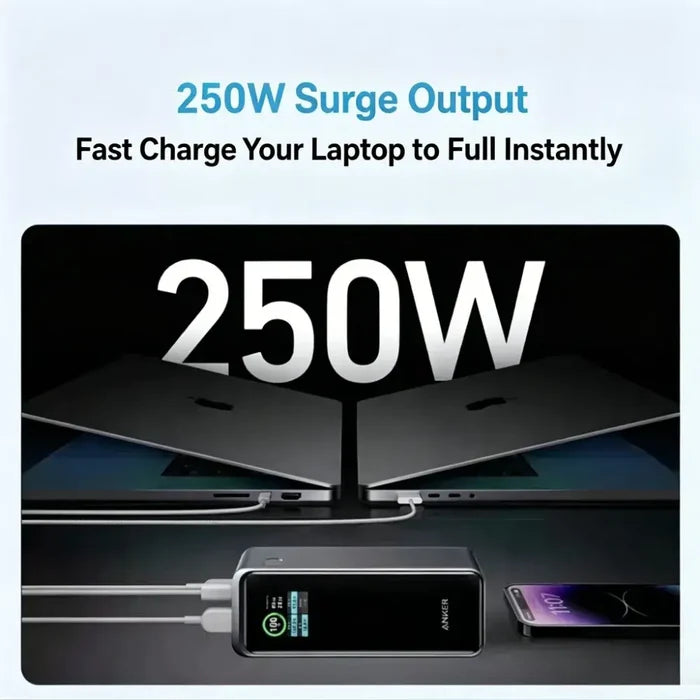 Anker Prime 250W PD3.1 Portable Charger 27650mAh High Capacity Multi Port Fast Charge Power Bank for Notebook Mobile Phone