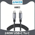 Anker Prime USB C to USB C Cable, 240W 3ft 6ft Fast Charging USB C Cable, Upcycled-Braided Nylon With 100-Year Bend Durability