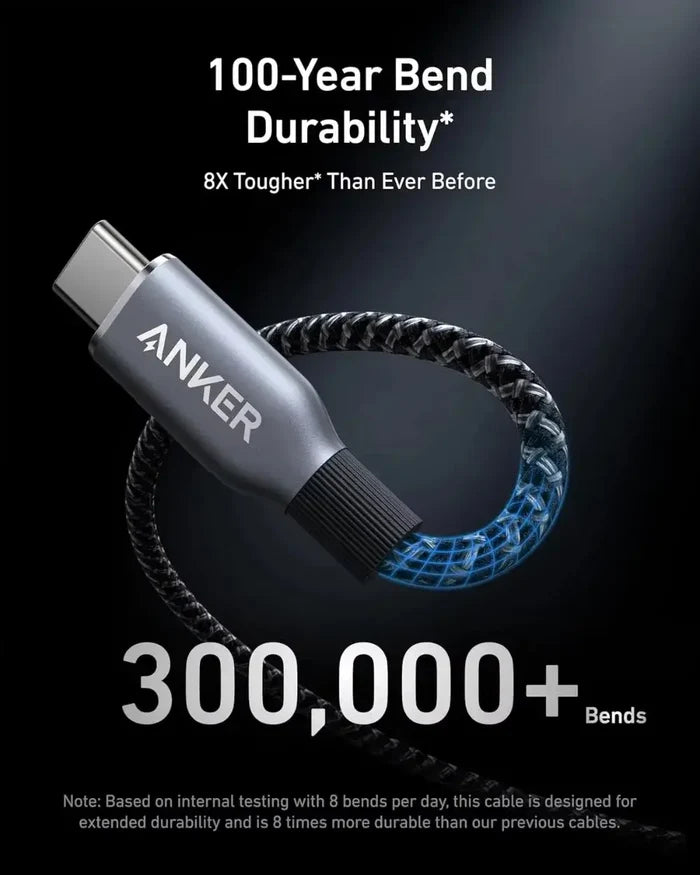Anker Prime USB C to USB C Cable, 240W 3ft 6ft Fast Charging USB C Cable, Upcycled-Braided Nylon With 100-Year Bend Durability