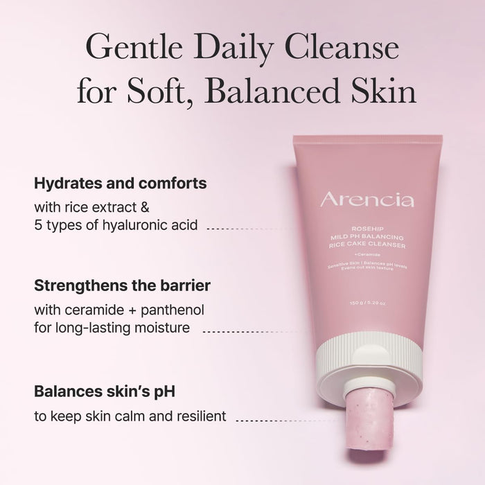 ARENCIA - Rosehip Mild pH Balancing Rice Cake Cleanser