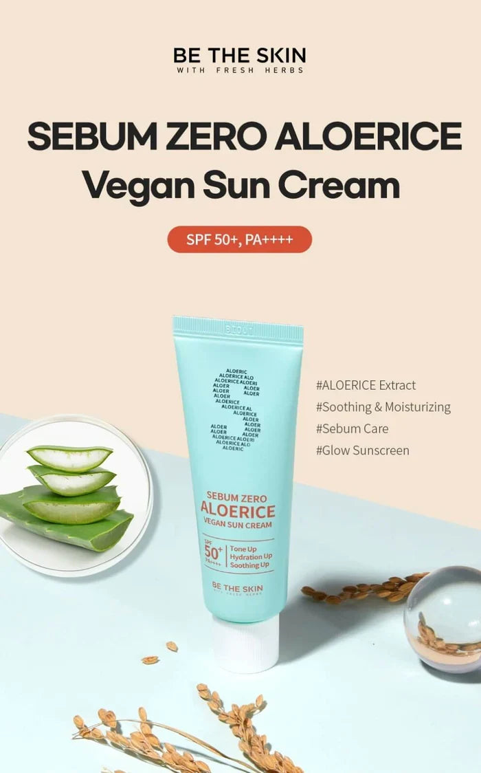 BE THE SKIN - Sebum Zero Aloerice Vegan Sun Cream