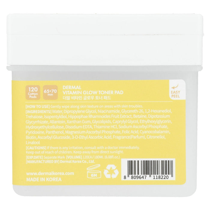 DERMAL - Vitamin Glow Toner Pad 120 Pads