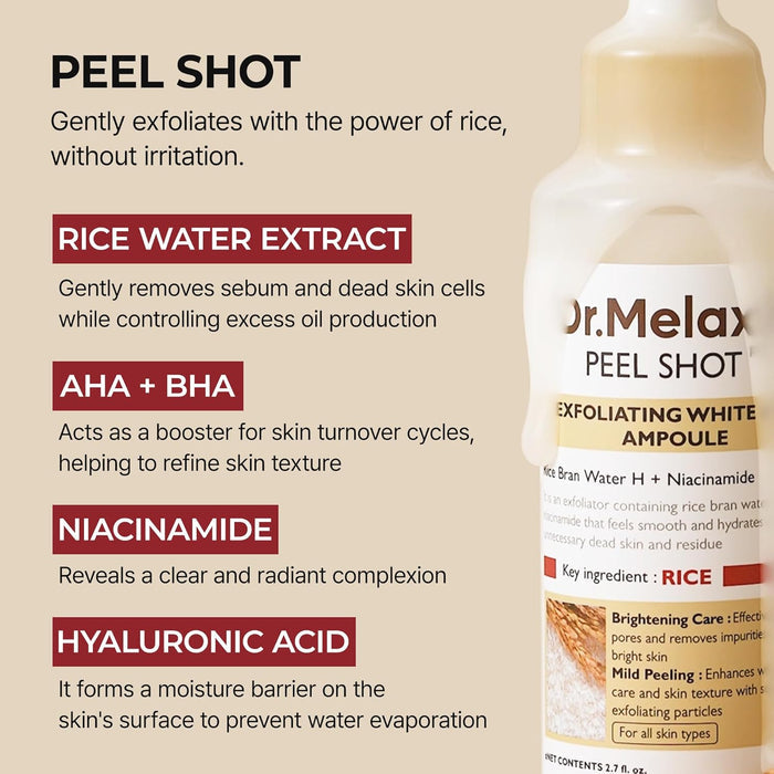 DR. MELAXIN - Peel Shot Exfoliating White Rice Ampoule