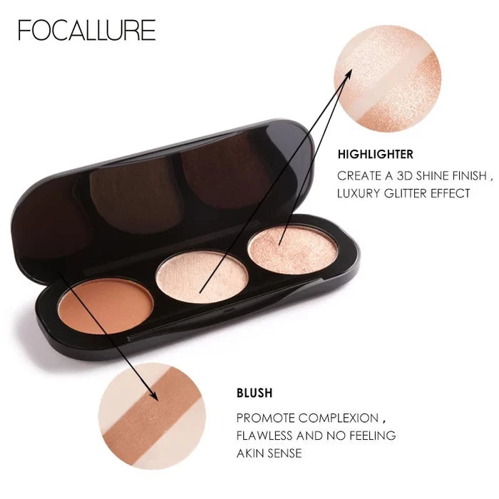 FOCALLURE - Blusher & Highlighter palette