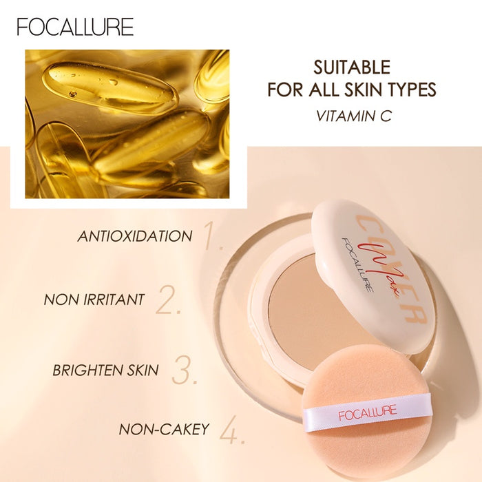 FOCALLURE - Covermax Two-way-cake Pressed Powder