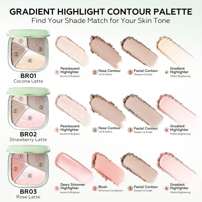 FOCALLURE - FA-F86 4-Highlighter Contour Palette