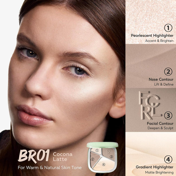 FOCALLURE - FA-F86 4-Highlighter Contour Palette