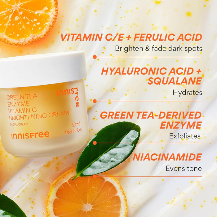 INNISFREE - Green Tea Enzyme Vitamin C Brightening Cream