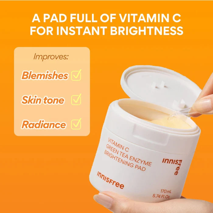 INNISFREE - Vitamin C Green Tea Enzyme Brightening Pad