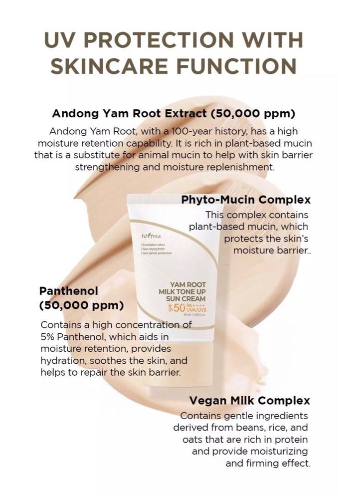 ISNTREE - Yam Root Milk Tone Up Sun Cream