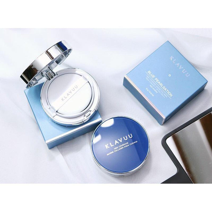KLAVUU - Blue Pearlsation High Coverage Marine Collagen Aqua Cushion SPF50+PA+++