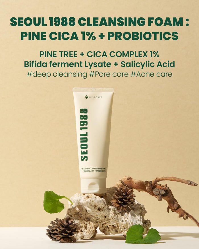 KSECRET - SEOUL 1988 Cleansing Foam : Pine Cica 1% + Probiotics