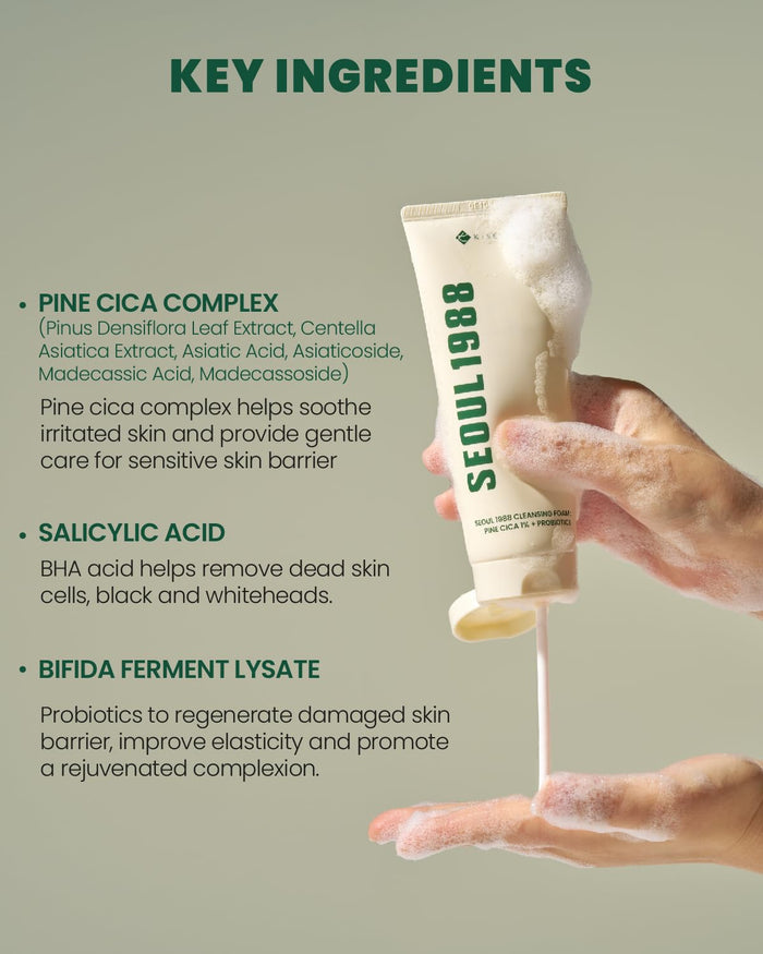 KSECRET - SEOUL 1988 Cleansing Foam : Pine Cica 1% + Probiotics