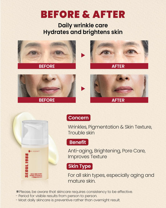 KSECRET - SEOUL 1988 Cream : Retinal Liposome 1% + Fermented Rice