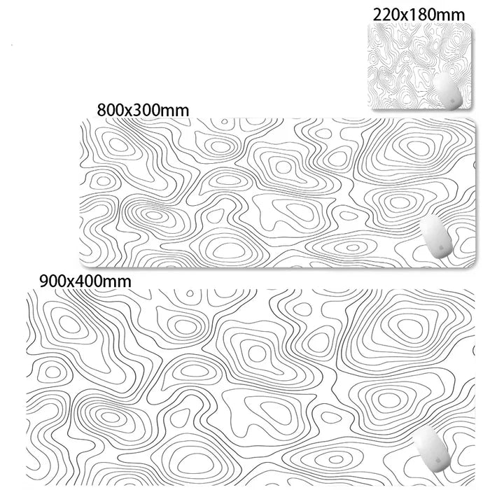 XXL Desk Mat Black And White Strata Liquid Mousepad Large Abstract Mouse Pad Gaming Deskmat With Lockedge Office Non-slip Carpet - Color: HL1804, Size: 300x600x3mm