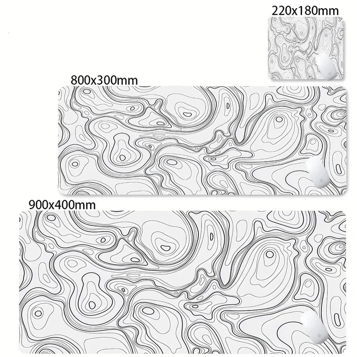 XXL Desk Mat Black And White Strata Liquid Mousepad Large Abstract Mouse Pad Gaming Deskmat With Lockedge Office Non-slip Carpet - Color: HL1803, Size: 400x900x3mm