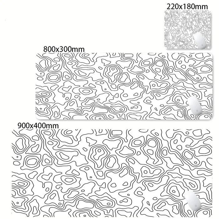 XXL Desk Mat Black And White Strata Liquid Mousepad Large Abstract Mouse Pad Gaming Deskmat With Lockedge Office Non-slip Carpet - Color: HL1801, Size: 400x900x3mm