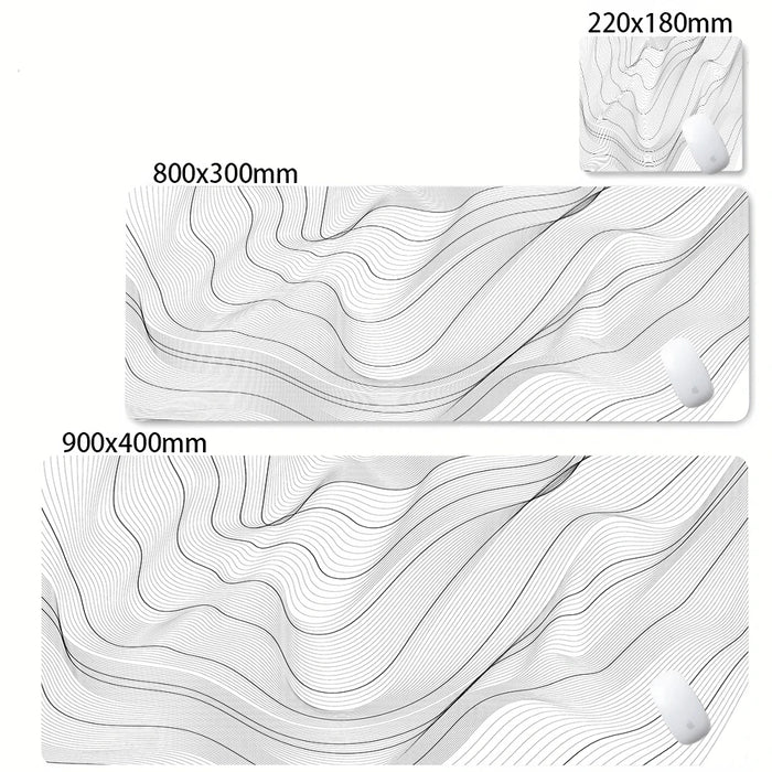 XXL Desk Mat Black And White Strata Liquid Mousepad Large Abstract Mouse Pad Gaming Deskmat With Lockedge Office Non-slip Carpet - Color: HL1814, Size: 400x900x3mm