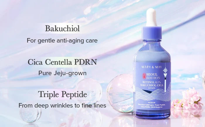 MARY & MAY - Retinol 0.1% Bakuchiol Cica Serum Seoul Edition