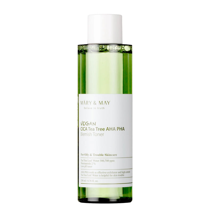 MARY & MAY - Vegan Cica Tea Tree AHA PHA Blemish Toner