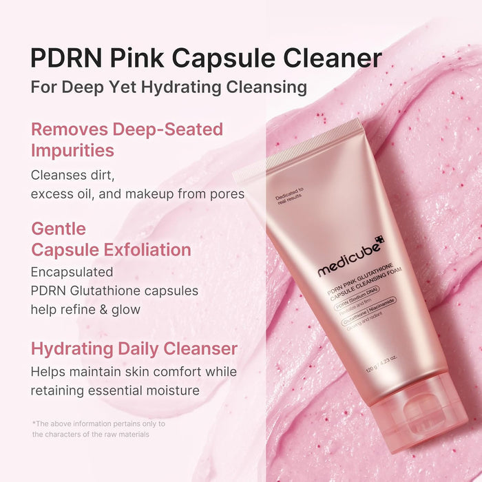 MEDICUBE - PDRN Pink Glutathione Capsule Cleansing Foam