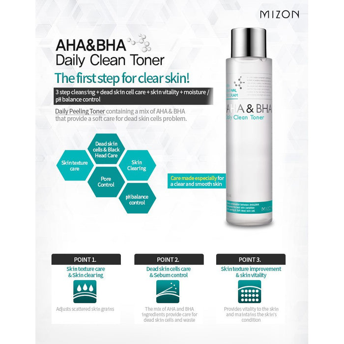 MIZON - AHA & BHA Daily Clean Toner