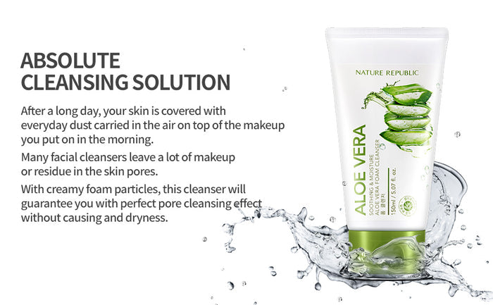 NATURE REPUBLIC - Soothing & Moisture Aloe Vera Foam Cleanser