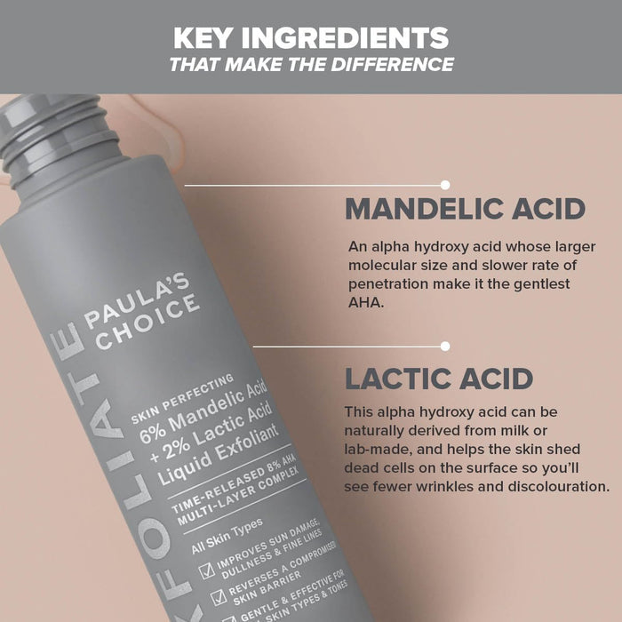 PAULA'S CHOICE - 6% Mandelic Acid + 2% Lactic Acid Liquid Exfoliant