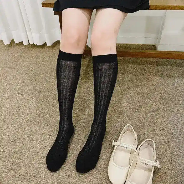 See-through Korean Long Socks - Ballet Core Knee Socks [Set of 3] - Oppa Store