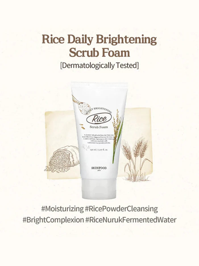 SKINFOOD - Rice Daily Brightening Scrub Foam