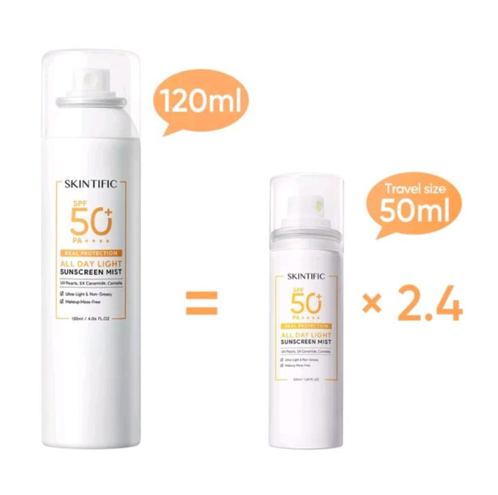 SKINTIFIC - All Day Light Sunscreen Mist SPF50 PA++++