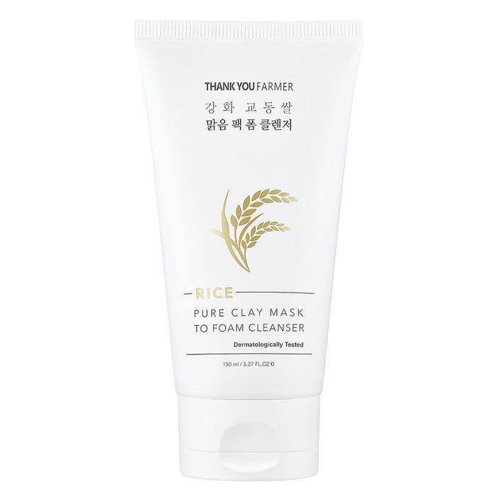THANK YOU FARMER - Rice Pure Clay Mask To Foam Cleanser