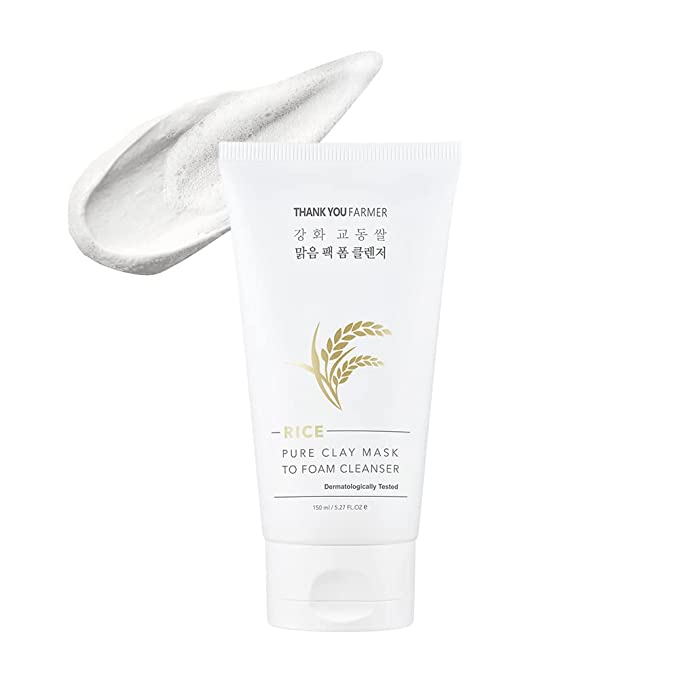 THANK YOU FARMER - Rice Pure Clay Mask To Foam Cleanser