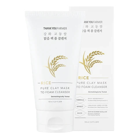 THANK YOU FARMER - Rice Pure Clay Mask To Foam Cleanser