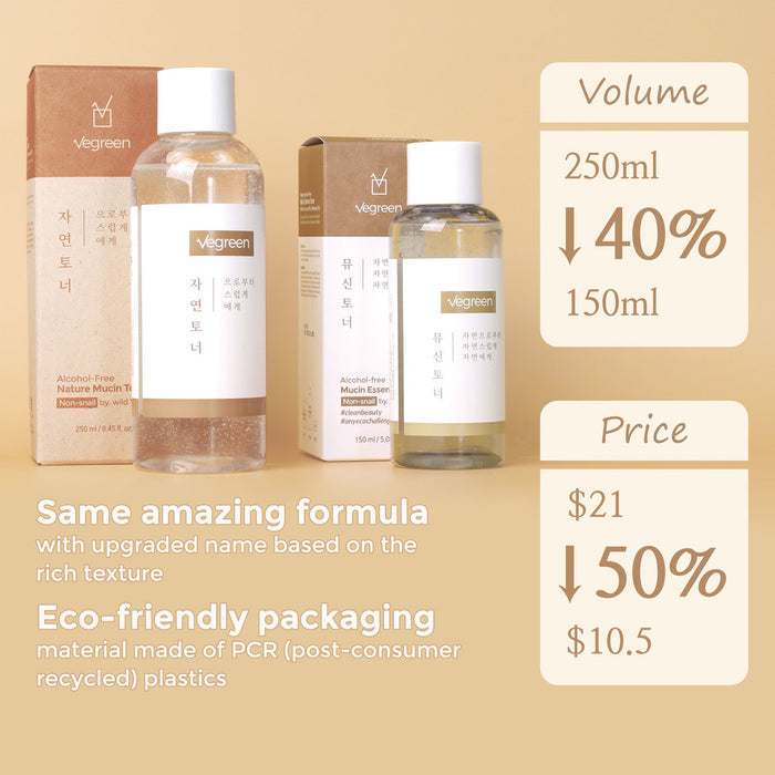 VEGREEN - Alcohol-Free Mucin Essence Toner